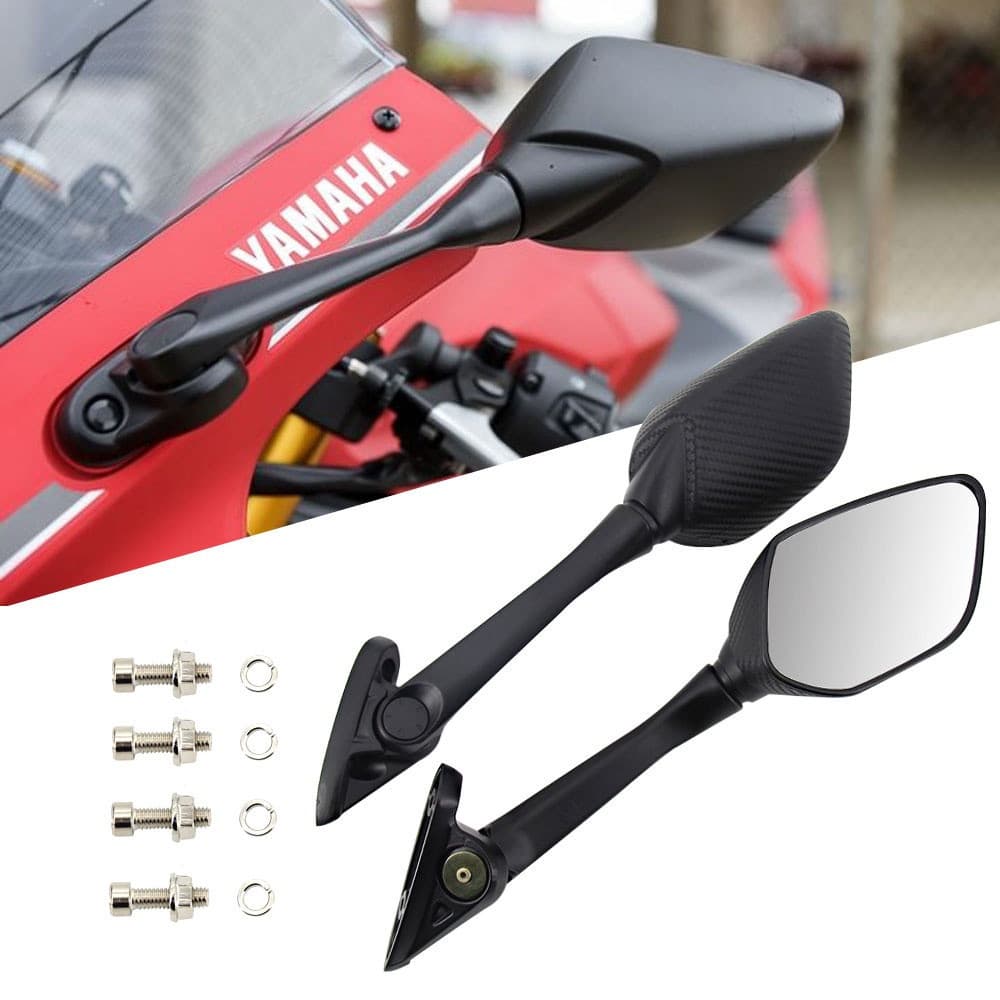 1 คู่รถจักรยานยนต์กระจกมองข้างกระจกมองหลังสําหรับ Yamaha YZF R3 R25YZF-R3 YZF-R25