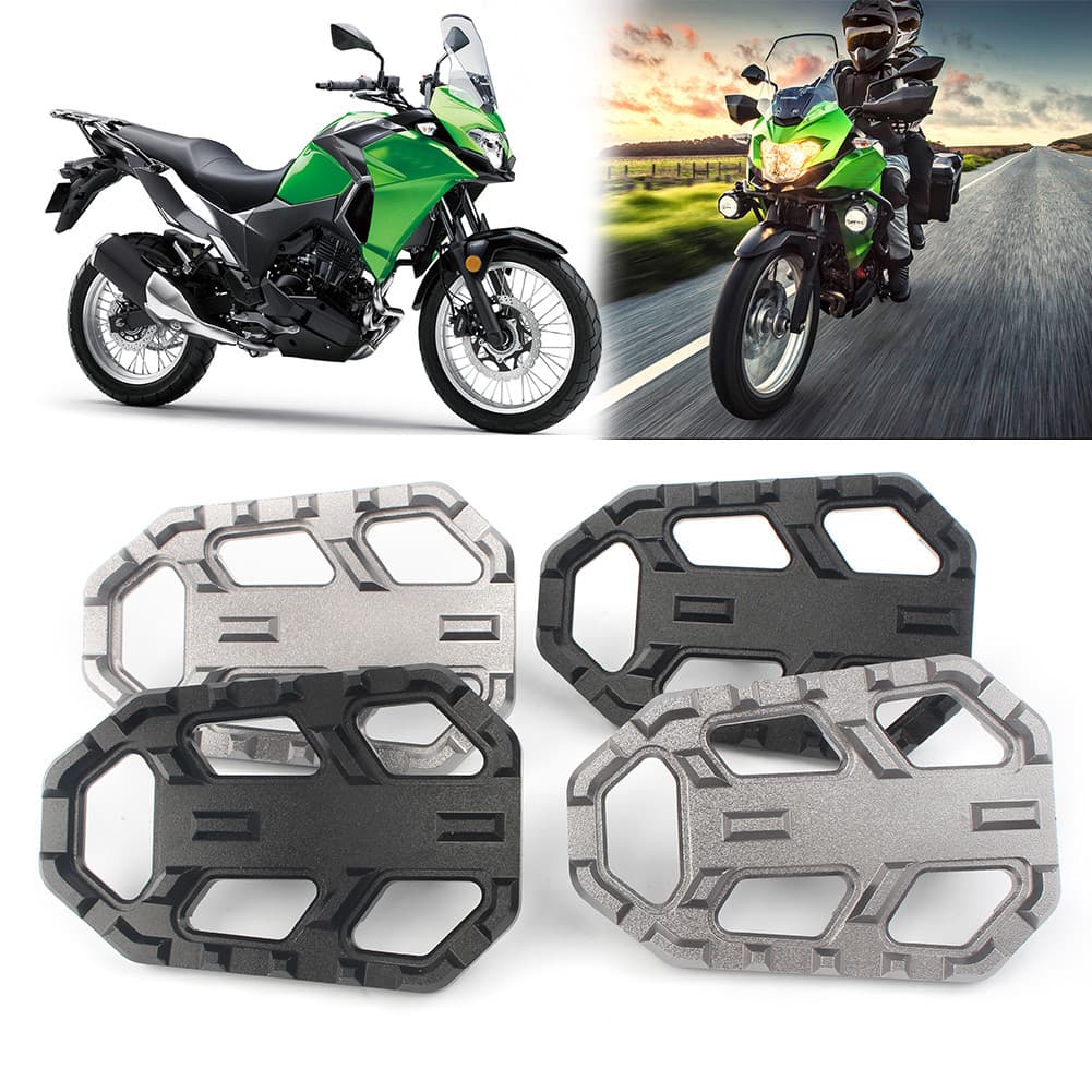 KAWASAKI 1คู่รถจักรยานยนต์อลูมิเนียมกว้างพักเท้าสําหรับKawasaki VERSYS-X300 2017-2018/VERSYS 650 1000 2015 2016 2017 2018 2019