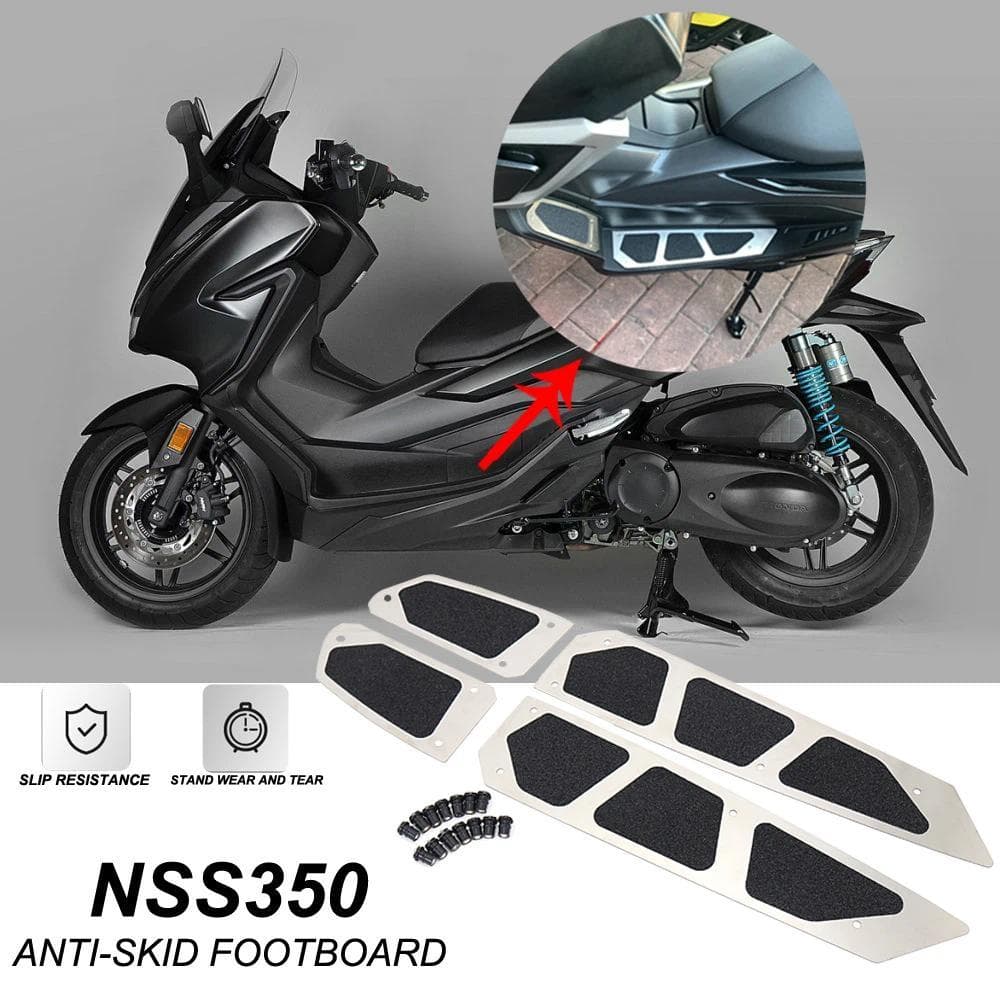 jที่พักเท้าสแตนเลสสำหรับรถมอเตอร์ไซค์ Forza 125 ด้านหน้าและด้านหลัง สำหรับ Honda Forza350 Nss350 Forza 350