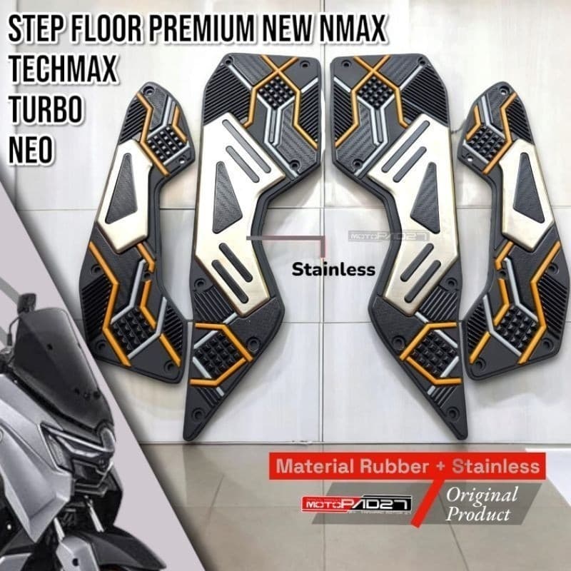 MOTOPAD27 Nmax Turbo Neo Techmax พรมมอเตอร์ไซค์ New Nmax Techmax N-Max Turbo Nmax Neo Footrest พรมหนายืดหยุ่นวัสดุยางไม่ซีดจาง Anti-Slip สวมใส่สบายมาก
