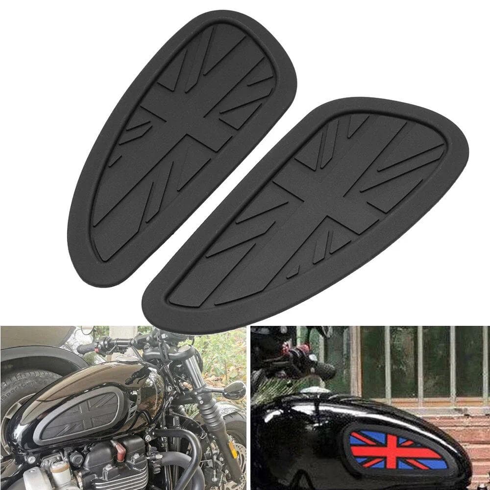 Universal รถจักรยานยนต์ Anti-slip ถัง Pad ด้านข้างแก๊สเข่า Traction Pads สติกเกอร์สําหรับ Royal Enfield Interceptor 650 สําหรับ T100 T120