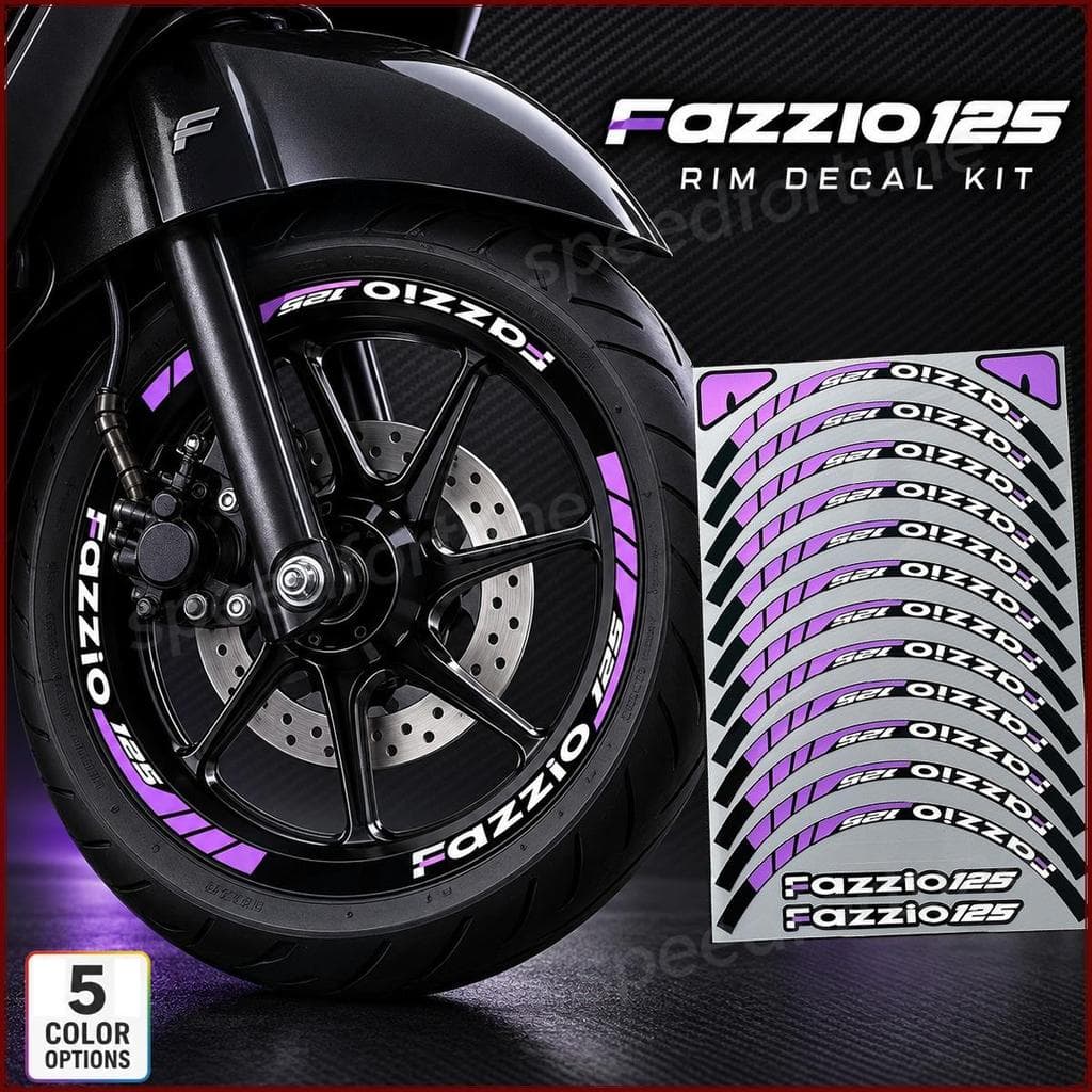 สําหรับ Yamaha Fazzio 125 Rim Decal ล้อ Hub สติกเกอร์ชุดไวนิลกันน้ํารถจักรยานยนต์เทปขอบ 5 สีล้อ Mod อุปกรณ์เสริม