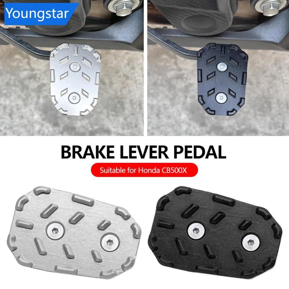 FYY CNC อลูมิเนียมรถจักรยานยนต์ด้านหลังเท้าเบรคเหยียบ Extension Pad ขยาย Anti-Slip Footrest Extender สําหรับ Honda CB500X CB400X CB400F CB500F CB300R C5N5