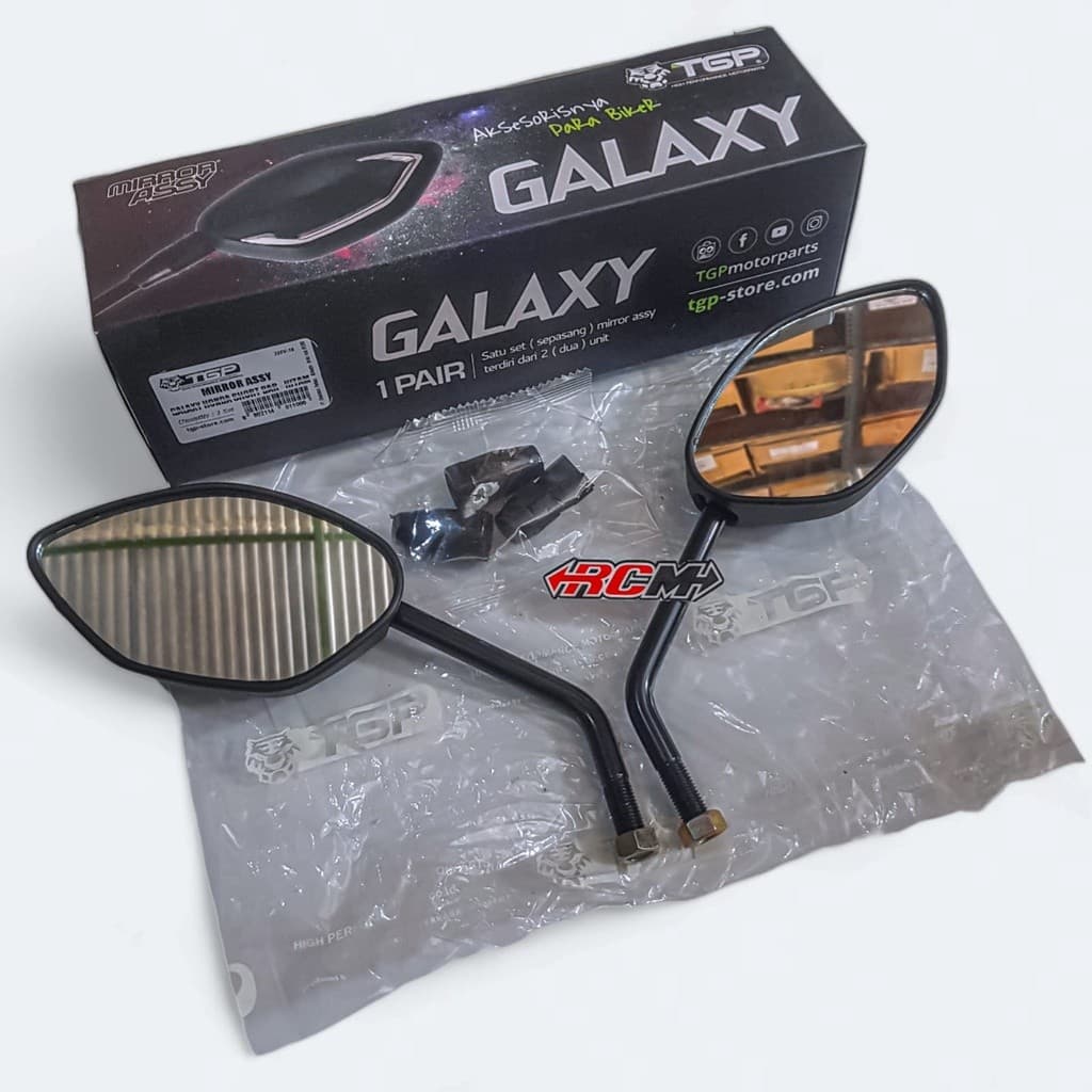 กระจกมองข้างกระจก TGP GALAXY สีดํา CHROME YAMAHA HONDA VARIO BEAT OLD FI STREET ADV PCX NMAX XMAX AEROX ETC SHORT BAR HANDLE CONVEX GLASS ต้นฉบับของแท้