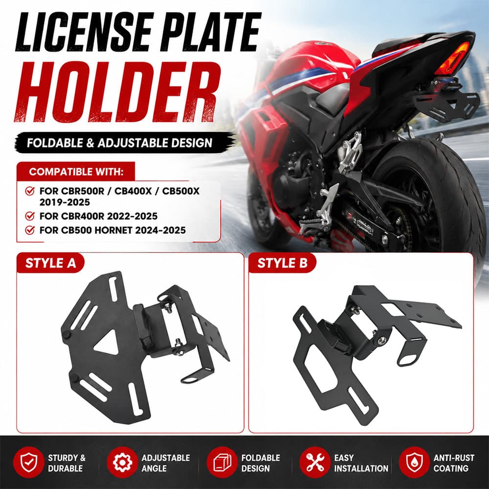สําหรับ HONDA CB500 Hornet 500 CBR500R CB 500 CBR500R ผู้ถือป้ายทะเบียนรถจักรยานยนต์หาง Tidy Fender Eliminator ไฟ LED CBR 400R