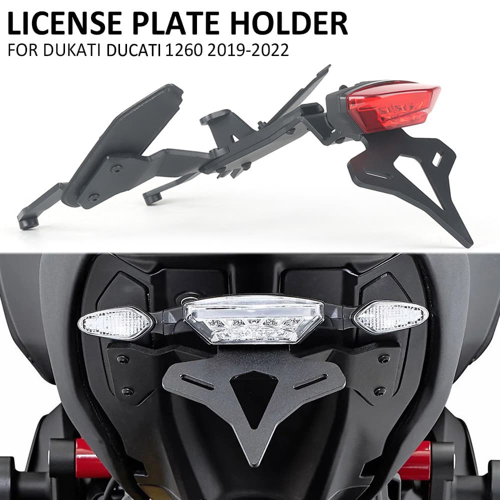Zสําหรับ Ducati Diavel1260 Diavel 1260 2019-2022 รถจักรยานยนต์ด้านหลังสั้นหางสต็อกผู้ถือแผ่นป้ายทะเบียน Tailstock Bracke