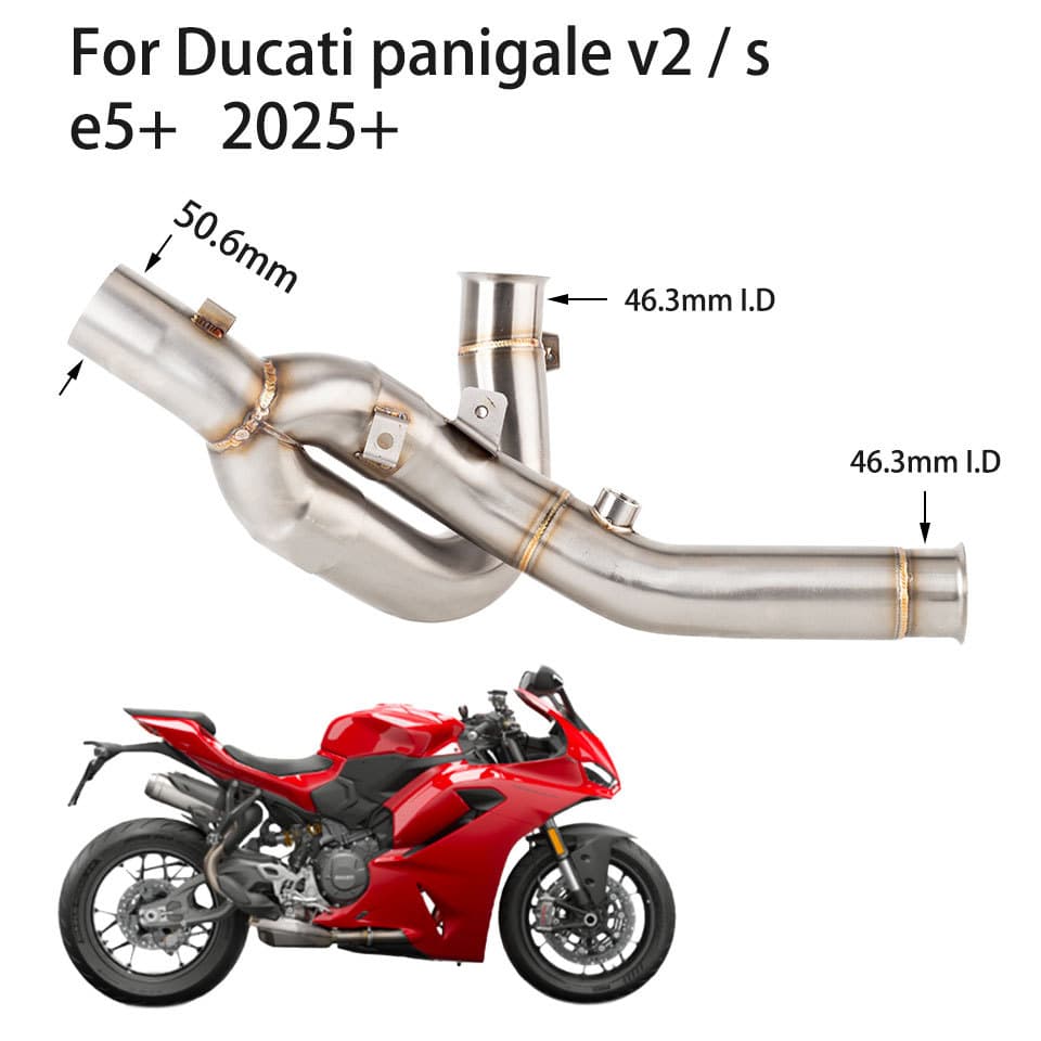 รถจักรยานยนต์ท่อไอเสีย Panigale V2S Link ท่อสแตนเลส Fit สําหรับ Ducati Panigale V2 / S E5 + 2025 + Panigale ไอเสีย