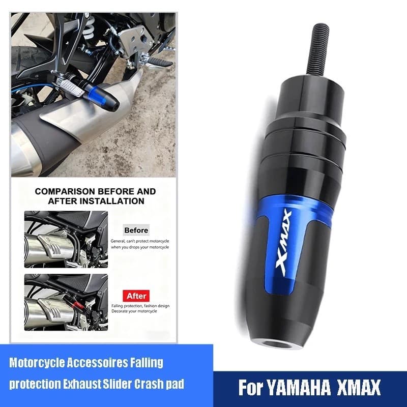 อุปกรณ์ตกแต่งมอเตอร์ไซค์, เหมาะสําหรับ YAMAHA XMAX 125 250 300 400 Xmax125 Xmax250 Xmax300 Xmax400, ท่อไอเสีย CNC แถบกันกระแทก, ชิ้นส่วนป้องกันแรงกระแทก