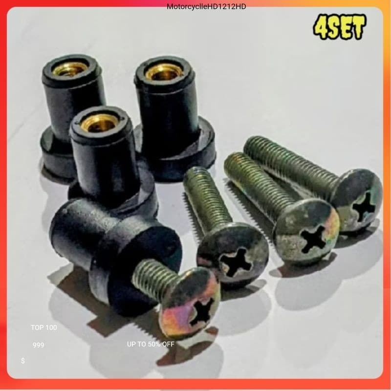 ต้นฉบับ 4 ชุด VISOR BOLT SHIELD WINGSIL YAMAHA N MAX AEROX R15 R25 LEXI X RIDE X MAX ยาง BOLT NUT PART PART