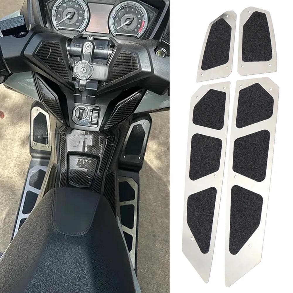 A-ที่พักเท้าสแตนเลสสำหรับรถมอเตอร์ไซค์ ด้านหน้าและด้านหลัง สำหรับ Honda Forza350 Nss350 Forza125 Forza 125 350
