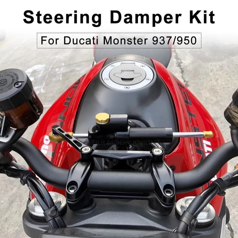 สําหรับDucati Monster 950 Monster937 Monster 937 2021- โช้คอัพพวงมาลัยรถจักรยานยนต์Mount Damper Bracket Kit