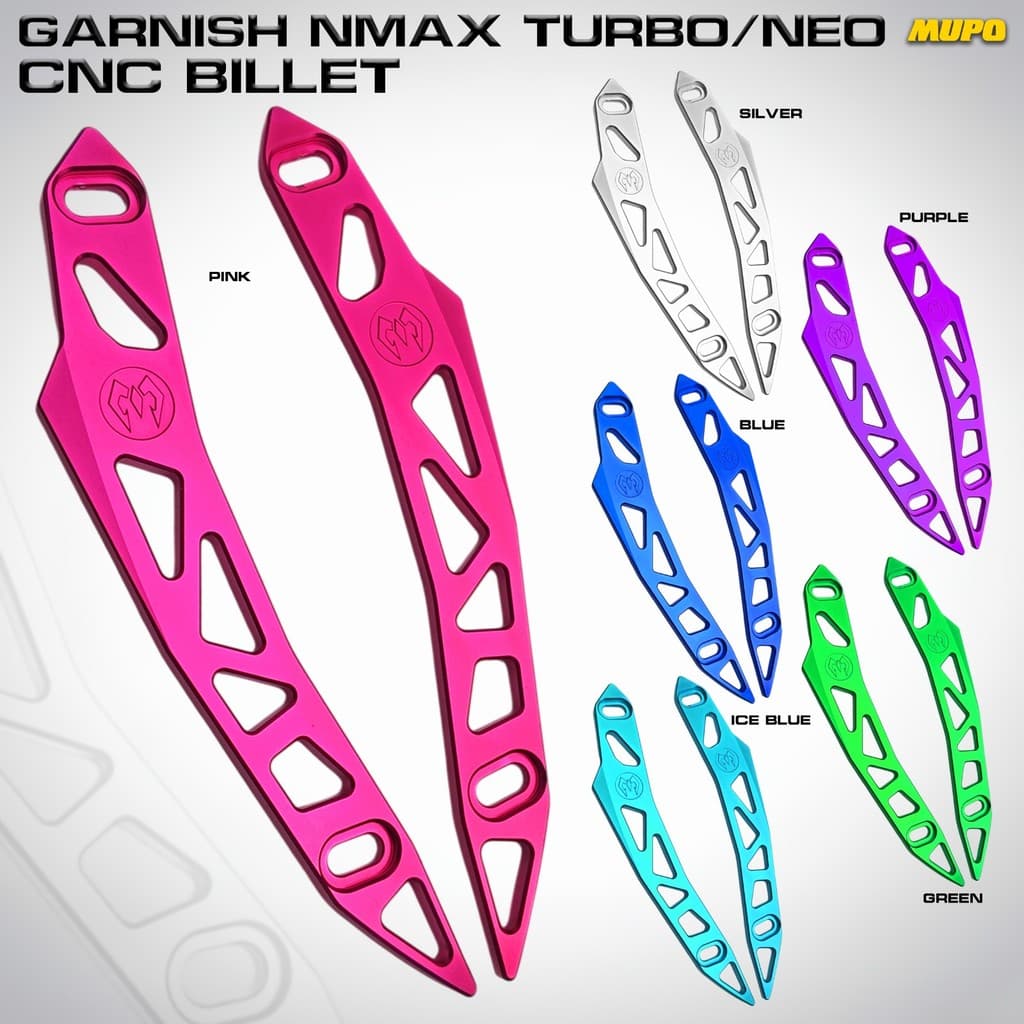 Garnish กระจก NMAX Turbo Neo CNC Billet อลูมิเนียม Anodized ด้านหน้าอุปกรณ์เสริม NMAX Turbo Tech Max Neo S รุ่นสีสีชมพูเงินสีฟ้าสีม่วงสีเขียวน้ําแข็งสีฟ้า PNP Garnish Visor กระจกมอเตอร์ Nmax 2024 2025