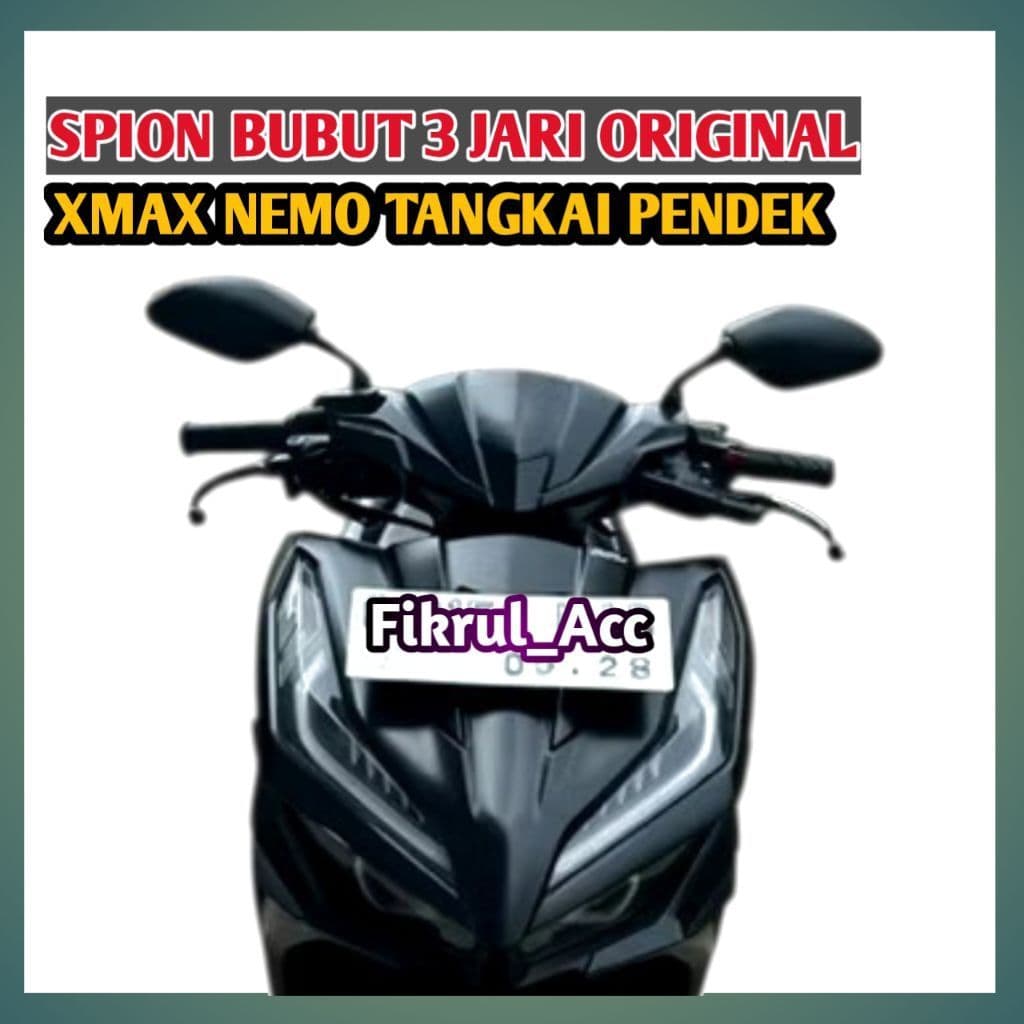 Original Xmax Nemo กระจกกลึง 3 นิ้วกระจกกลึงก้านสั้นสากลสําหรับรถจักรยานยนต์ทั้งหมด