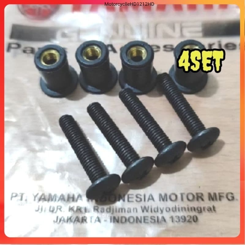 ต้นฉบับ 4 ชุด VISOR BOLT SHIELD WINGSIL YAMAHA N MAX AEROX R15 R25 LEXI X RIDE X MAX RUBBER BOLT NUT xx Co PART