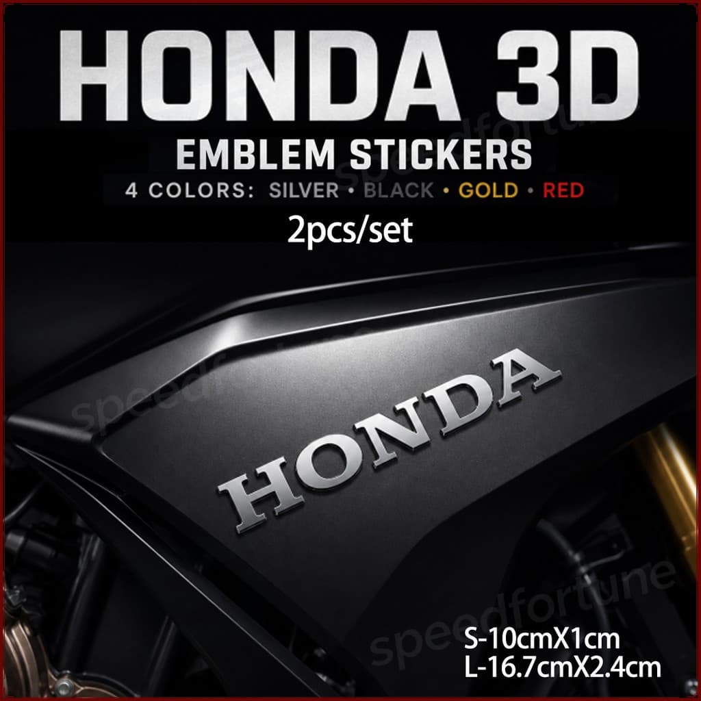 HONDA 3D ยางนุ่มสัญลักษณ์สติกเกอร์ Badge Decal 4 สีเงินสีดําทองสีแดงสําหรับ PCX160 Vario160 ADV160 CB150R RS150 รถจักรยานยนต์ Body Decor อุปกรณ์เสริม