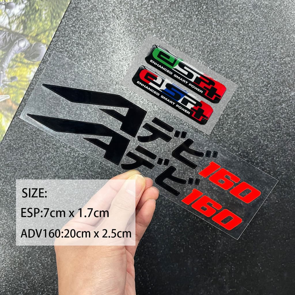 สําหรับHonda ADV160 สกู๊ตเตอร์ภายนอกDecal Kit ESP + Domedเจลสัญลักษณ์และADV 160 ไวนิลสติกเกอร์ด้านข้างFairing Modชิ้นส่วนสติกเกอร์รูปลอก