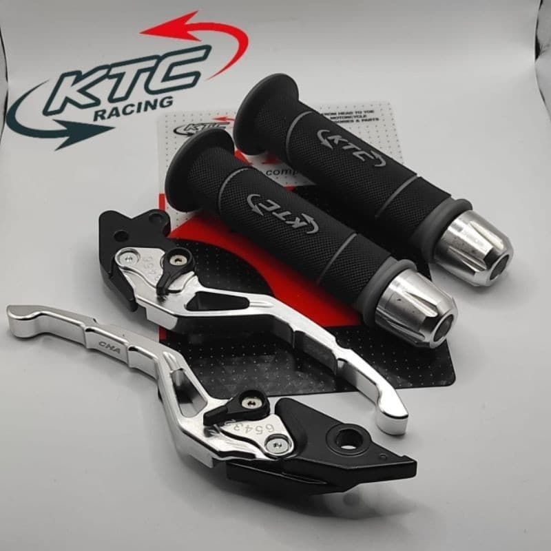 Original KTC HG55 Handgrip + CNC Handlebar Jalu + CNC ปรับเบรคจับ Nmax Aerox Mio Handgrip มอเตอร์ Beat Lexi Handgrip มอเตอร์ Vario Beat Mio Vixion Rx king Tiger Cbr 150 Satria fu Pcx Adv Scoopy Vario 160 Gripgrip KTC รถแข่ง [ SR ] [ ZM ]