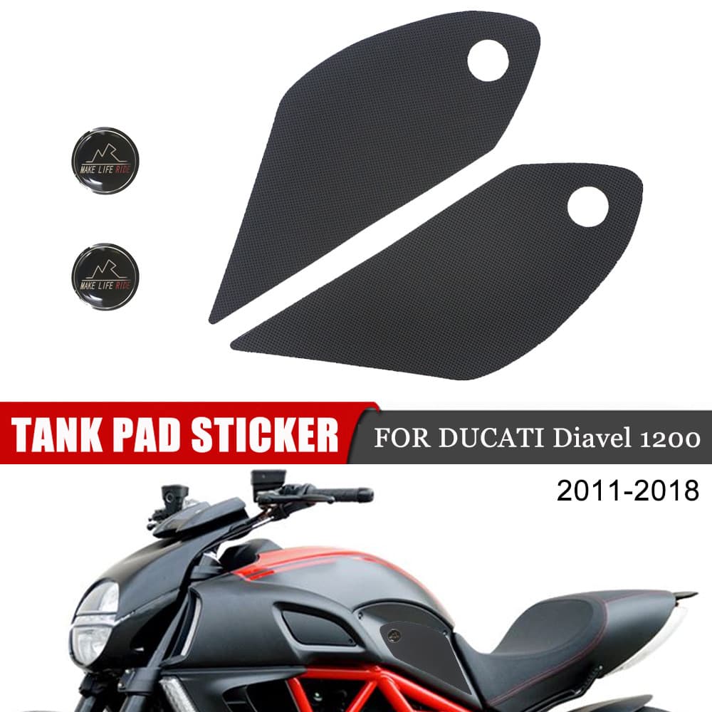 OT Motorcycle Anti Slip Tank Traction Pad Fuel Grip Side Decal Stickers Protector For Ducati Diavel1200 2011-2018 Diavel
