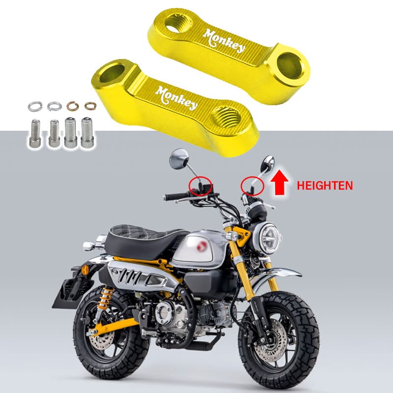 Monkey125 กระจกมองหลัง Extension Riser ขยายอะแดปเตอร์สําหรับ Honda Monkey 125 Z125 Z 125 Z120 2018-2024 อุปกรณ์เสริมรถจักรยานยนต์