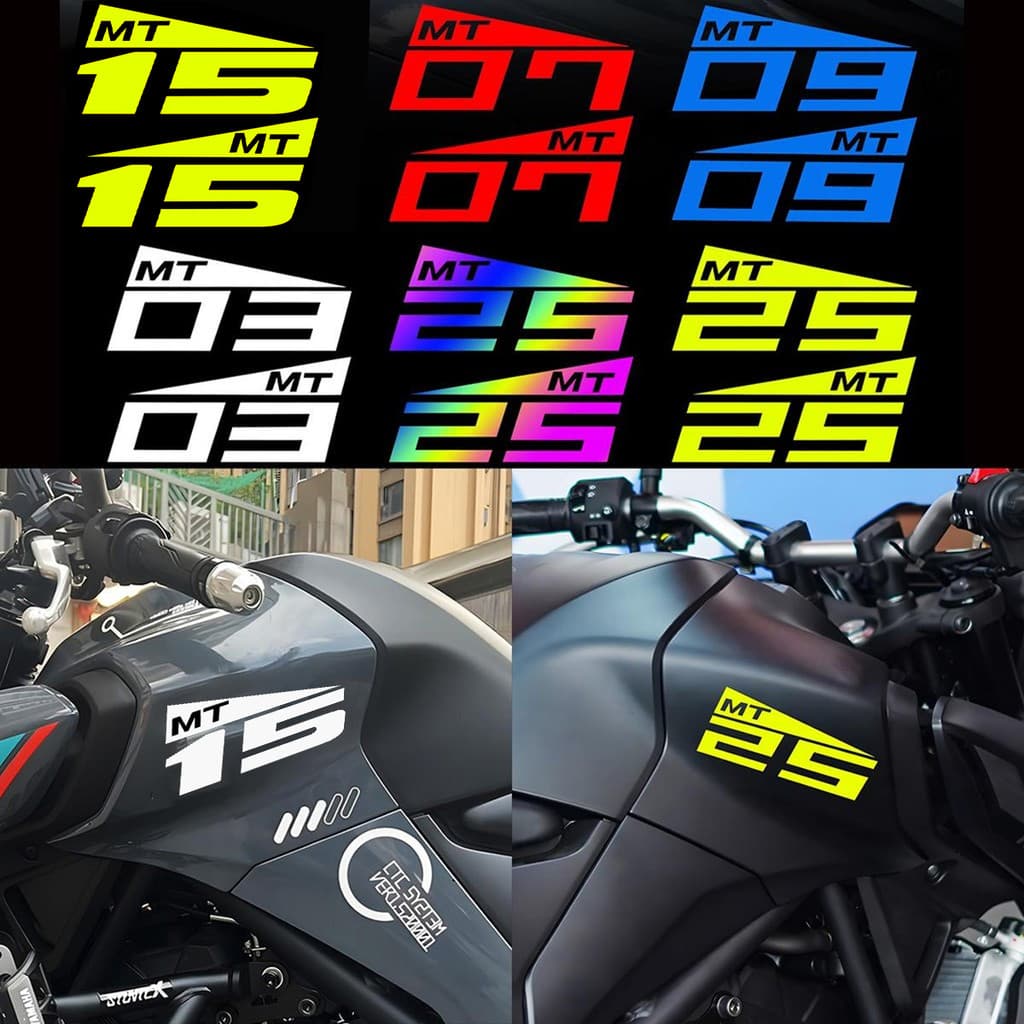 สติกเกอร์รถจักรยานยนต์สําหรับ Yamaha MT-15 MT-03 MT-07 MT-09 MT-25 กันน้ําไวนิลการใช้ถัง Decals กล่องด้านบนอุปกรณ์ตกแต่ง