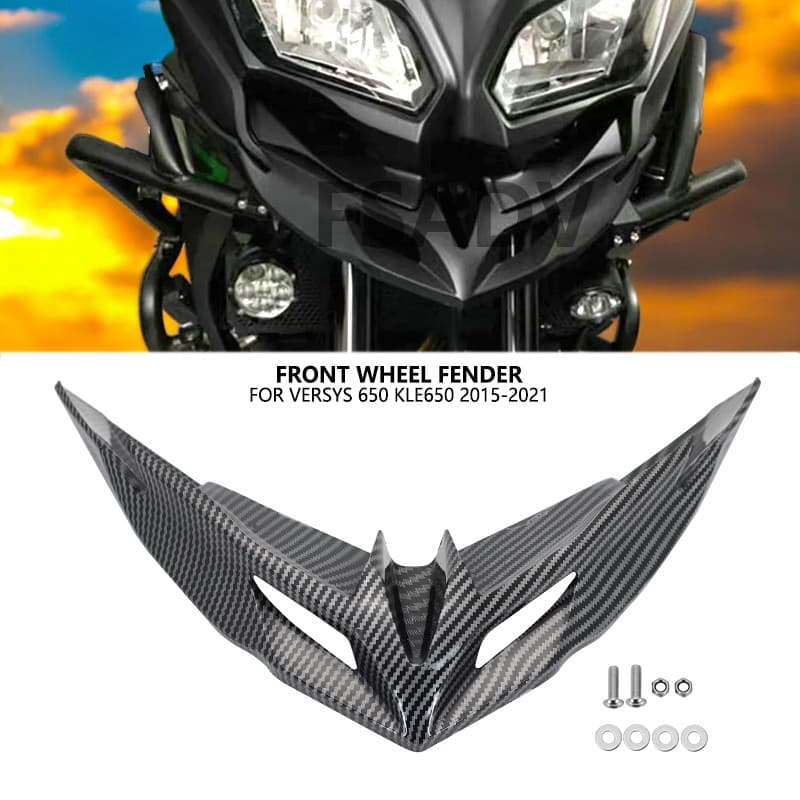RT สําหรับ KAWASAKI Versys 650 Versys 650 KLE 650 LE650E 2015-2021 ล้อหน้า Fender Beak ฝาครอบจมูก Beak กรวยจมูก EXTENSIO