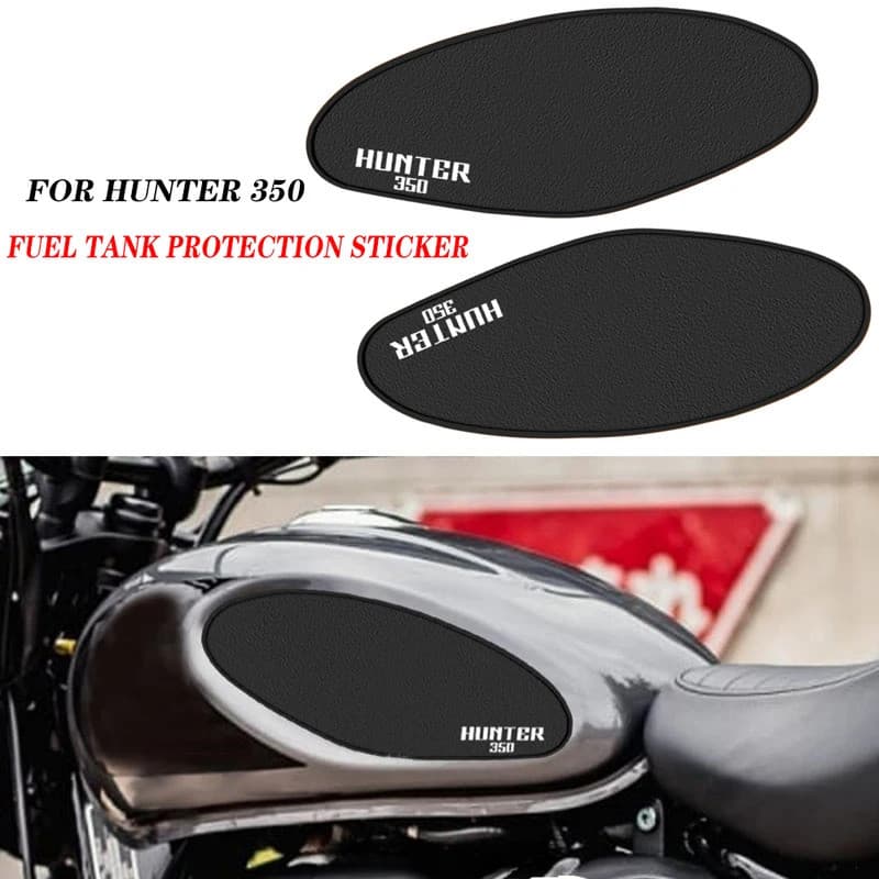 สําหรับ Royal Enfield HUNTER 350 รถจักรยานยนต์การใช้ถังสติกเกอร์ยาง Protector เข่าถัง Pad Decal สติกเกอร์