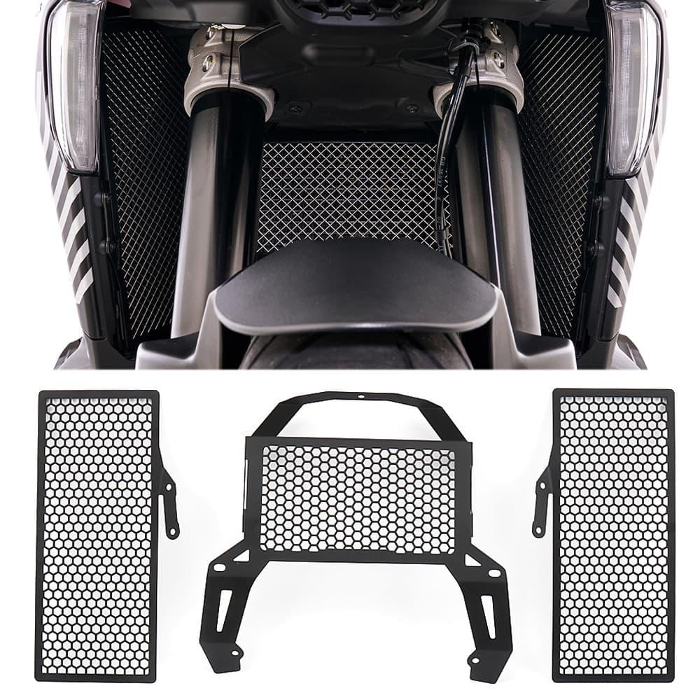 TC New Honeycomb Shape Radiator Guard Oil Cooler Guard Cover Protector For DUCATI MULTISTRADA V4 Multistrada V4 2021 202