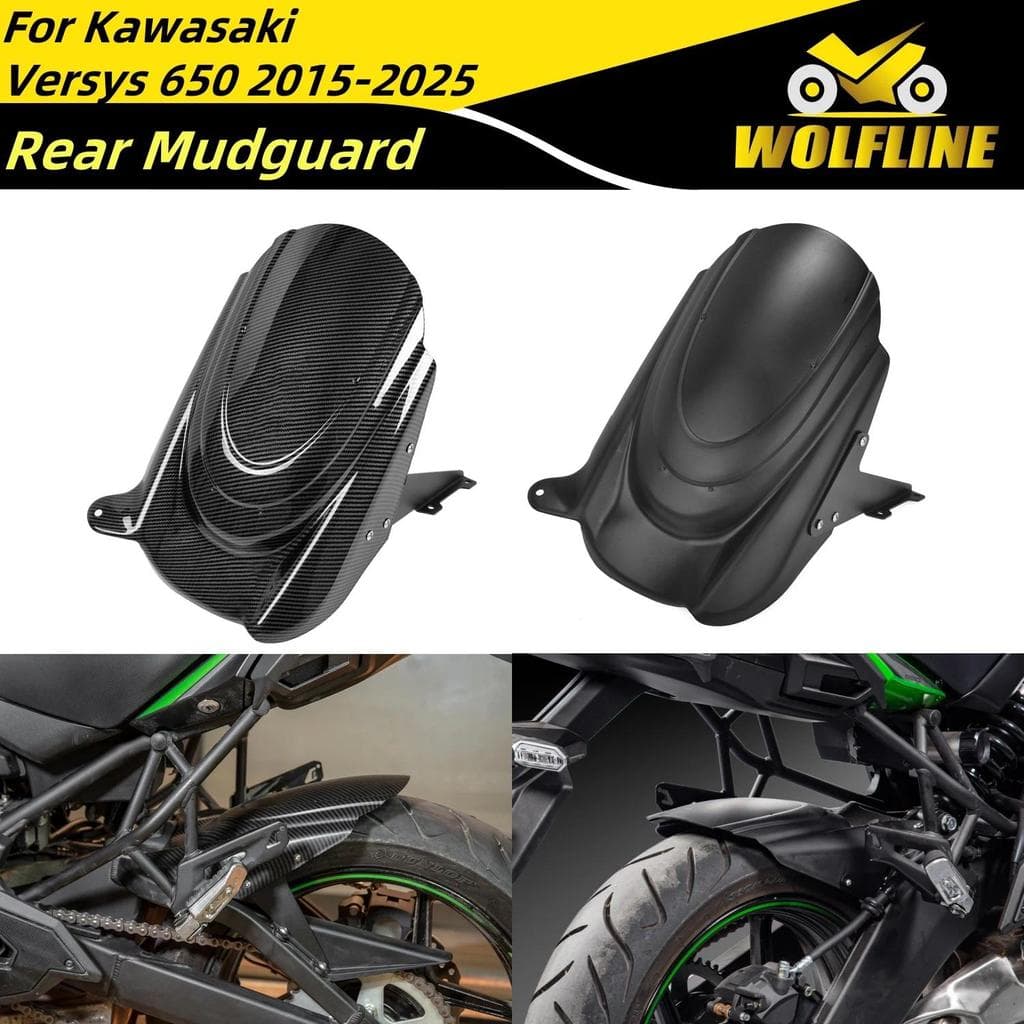 WOLFLINE บังโคลนหลังสำหรับ Kawasaki Versys650 2015-2025 สำหรับ Versys 650 Versys650 บังโคลนหลังฝาครอบล้อโคลนป้องกันน้ำกร