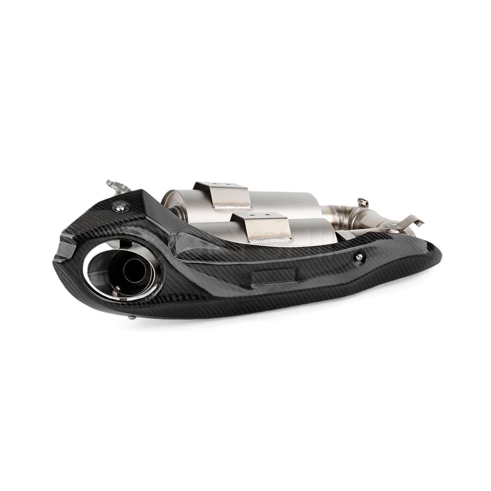 T-ท่อไอเสียรถมอเตอร์ไซค์ Ducati 1199 Panigale ปี 2012-2015 รุ่น 1199 Panigale R, S พร้อมแผ่นกันความร้อนคาร์บอนไฟเบอร์แบบ