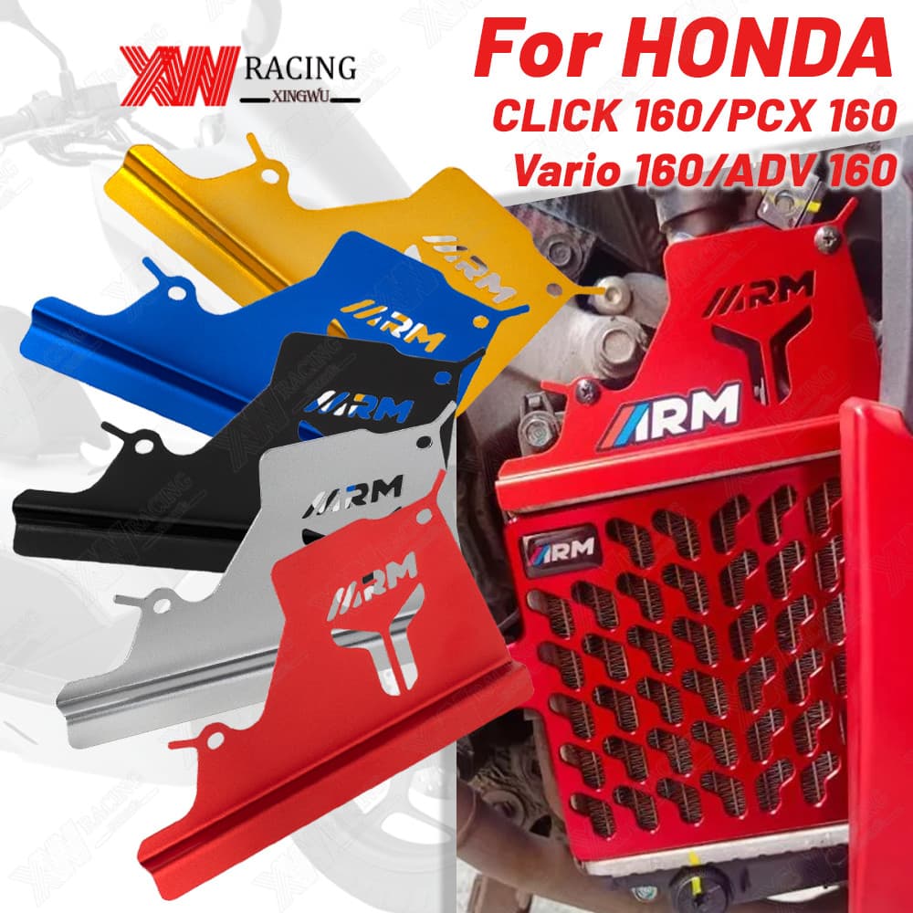 เกราะป้องกันหม้อน้ำรถจักรยานยนต์ ฝาครอบคอหม้อน้ำ Honda Click 160 ADV160 PCX160 Vario 160 Plug And Play ฟรีสติกเกอร์