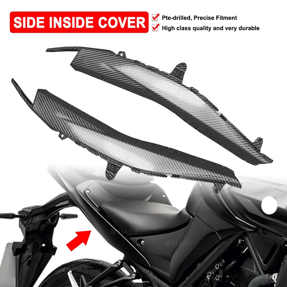 SC Motorcycle Rear Tail Side Inside Plate Cover For YAMAHA MT03 MT-03 MT-25 MT25 FZ-03 FZ-25 2021 2022 2023 2024 Fairing