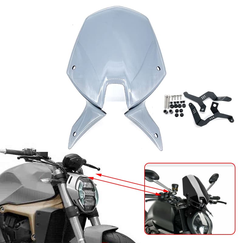 MT เหมาะสำหรับ Ducati Monster937 2021 2022กีฬาสำหรับการเดินทางกระจกกระจกรถจักรยานยนต์ Viser Visor Deflector Monster 937 