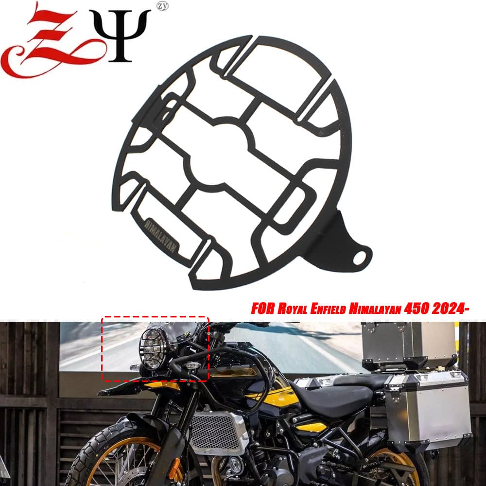T-ไฟหน้าสําหรับ Royal Enfield Himalayan 450 2024- Himalayan450 ไฟหน้า SHIELD GUARD Protector ไฟหน้าตาข่าย Grille COVER