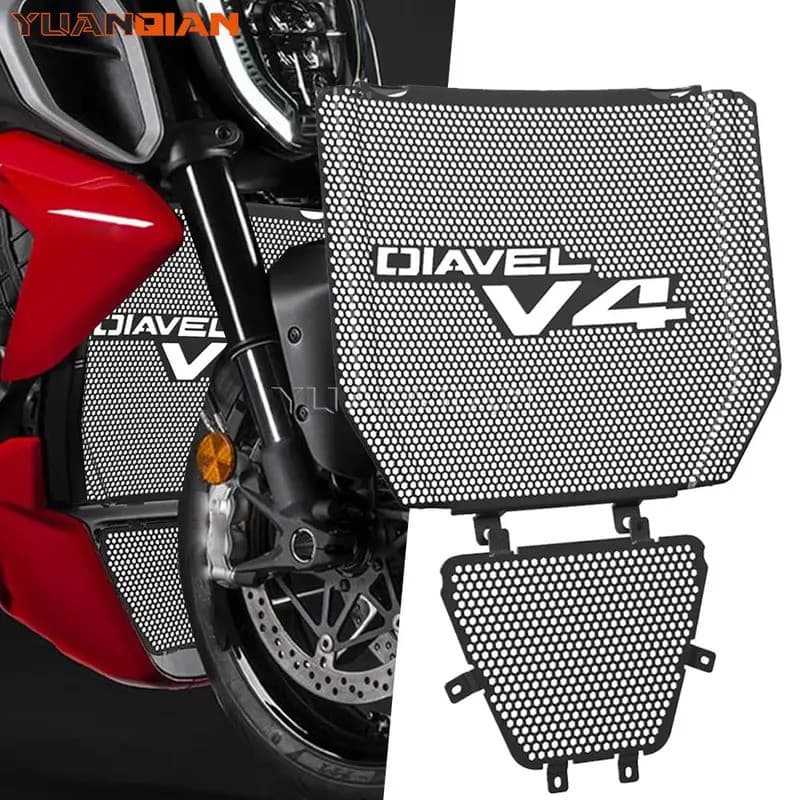 YU For Ducati Diavel V4 2023 2024 Motorcycle Accessories Aluminum Radiator Guard Grille Grill Cover Protector Protection