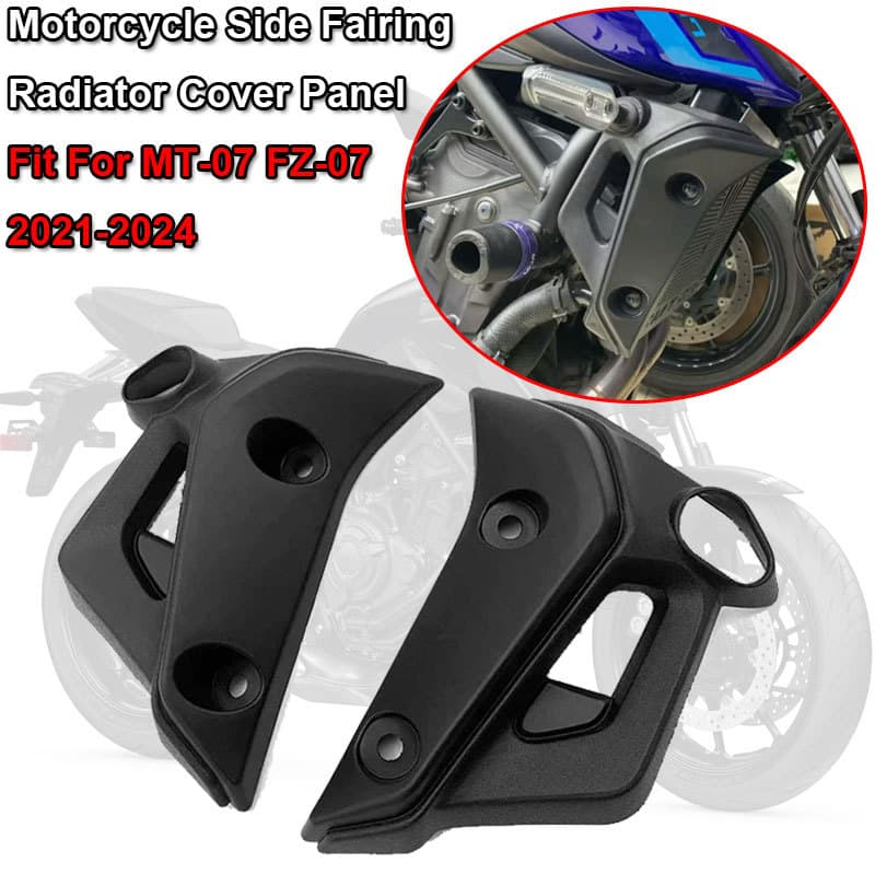MT MT FZ 07 อุปกรณ์เสริมรถจักรยานยนต์ Fairing Part หม้อน้ําฝาครอบ Fit สําหรับ YAMAHA MT-07 FZ-07 MT07 FZ07 2021-2024 กรอ