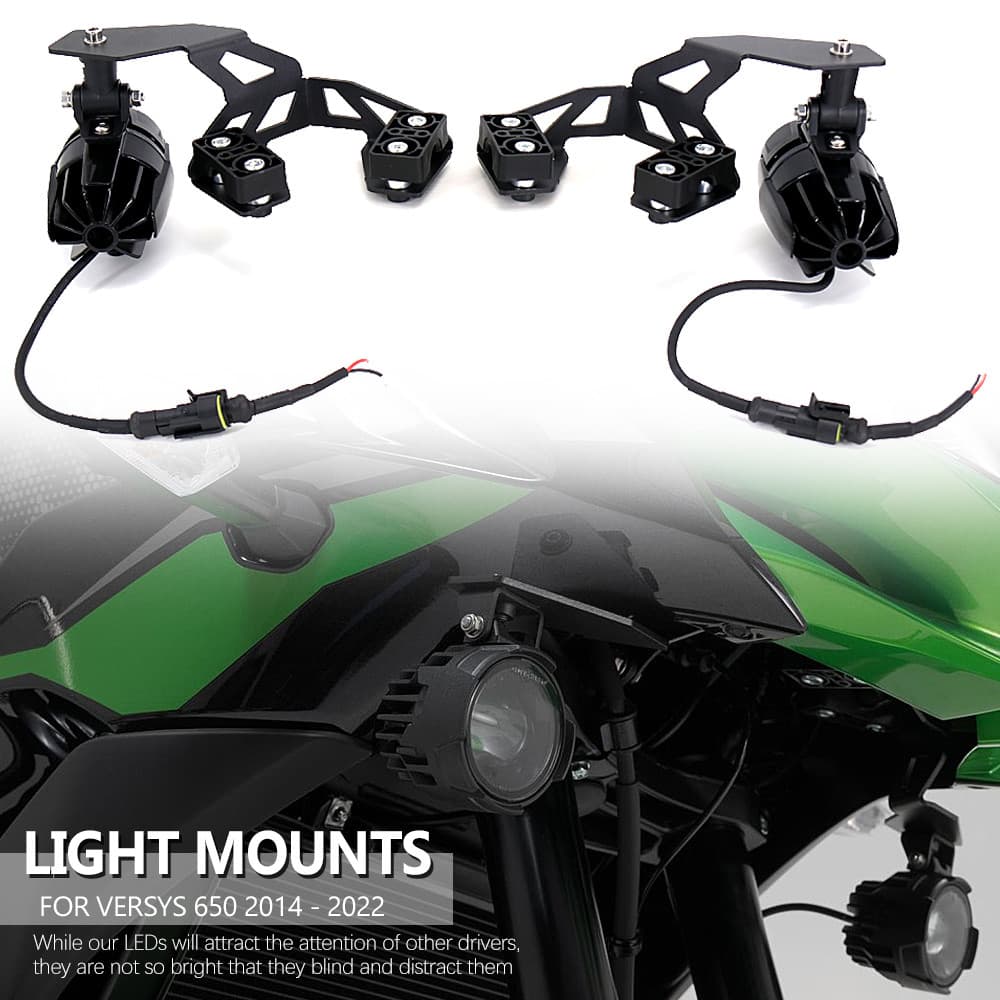 EMotorcycle LED Headlight Spotlight Bracket Fog Light Auxiliary Lamp Holder For Kawasaki VERSYS Versys 650 Versys650 201