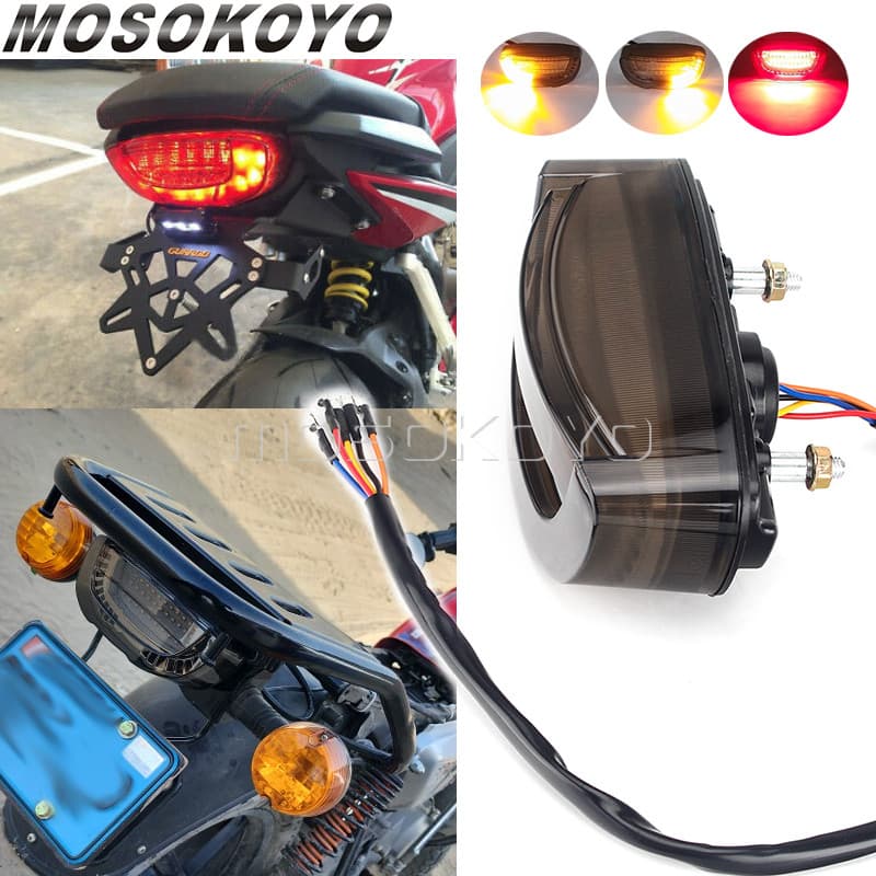 MY ด้านหลังรถจักรยานยนต์ LED เบรคสัญญาณไฟเลี้ยวไฟท้ายแบบบูรณาการสำหรับ Honda CB650R CB300R CBR650R Suzuki Kawasaki Yamah