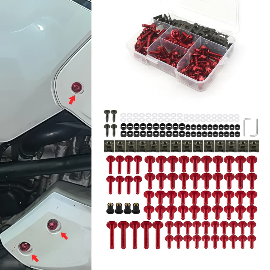 สําหรับ Honda CBR600RR CBR650R CBR500R CBR1000RR CBR 650R 600 F4i 600RR CBR650F CBR250RR F2 Fairing Bolts ชุด 177PCS CNC สกรู Nut