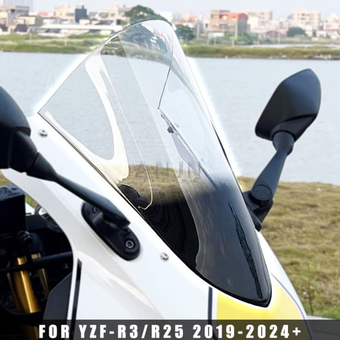 R3 RACE HIGH WINDSCREEN For YAMAHA YZF-R3 R25 V2 YZF 2019-2024 2021 2022 Sport Touring Windshield D
