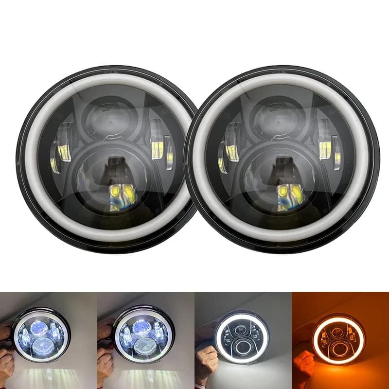 7Inch Motorcycle LED Headlight Phare Farol Moto Headlamp For Royal Enfield Himalayan 650 350 for FL