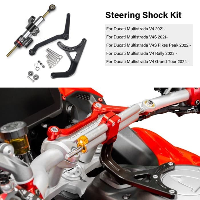 Steering Damper Kit For Ducati Multistrada V4 2021- V4S Pikes Peak V4 Grand Tour Shock Absorber Bra