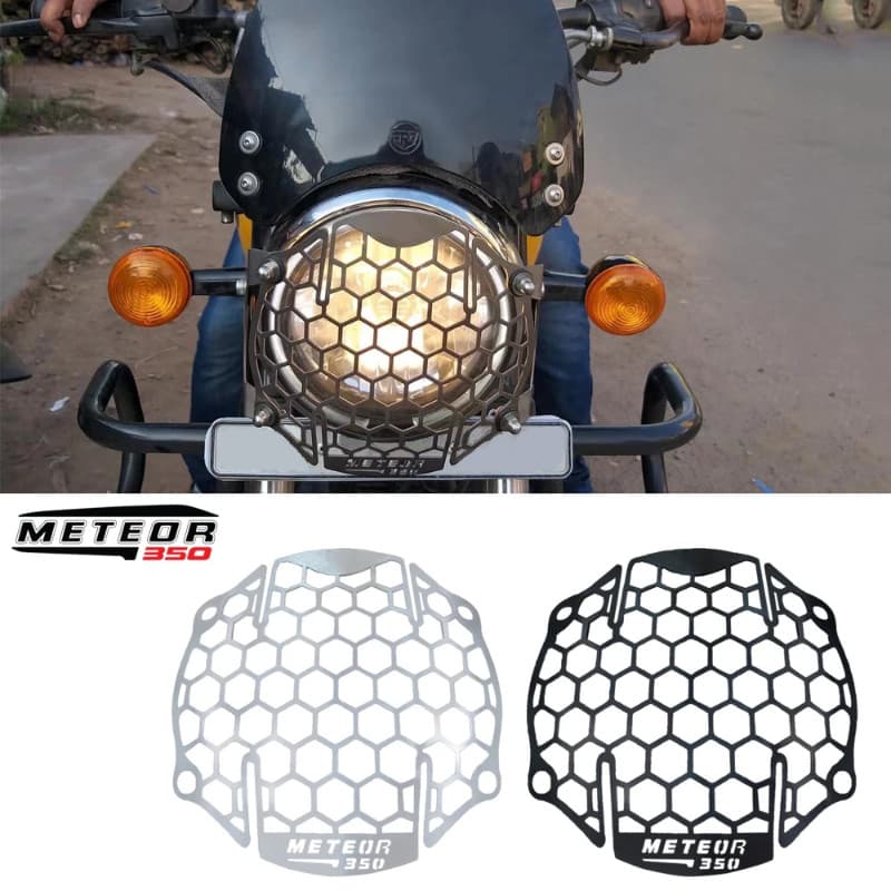 Lampshade For Royal Enfield Meteor 350 2021 2022 Motorcycle honeycomb shape Metal Headlight Grille 