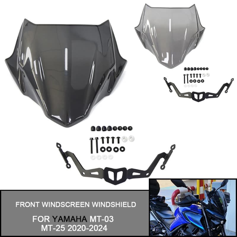 For YAMAHA MT-03 MT03 MT MT25 MT 25 MT-25 2020-2024 2023 2022 Motorcycle Accessories Windscreen Win