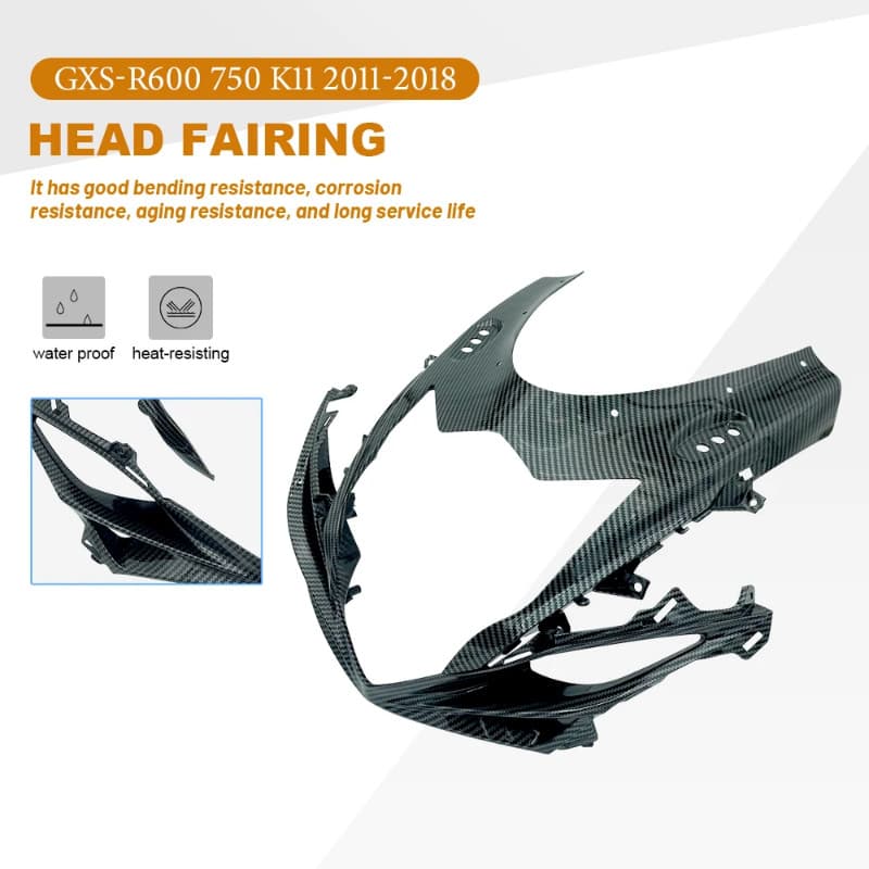 Motorcycle Head Cowl Fairings Carbon Paint fixed wing For Suzuki GSX-R600 GSXR600 GSX R750 GSX-R750