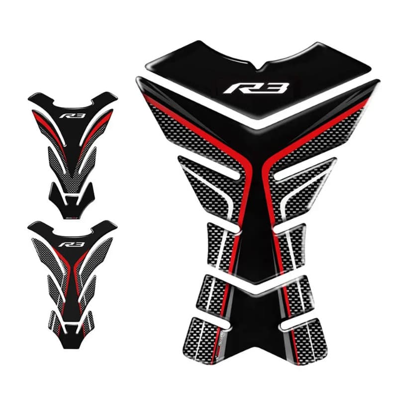 Motorcycle FOR YAMAHA YZF-R3 R3 R 3 Tankpad Sticker Fishbone 3D Tank Pad Stickers Oil Gas Protector