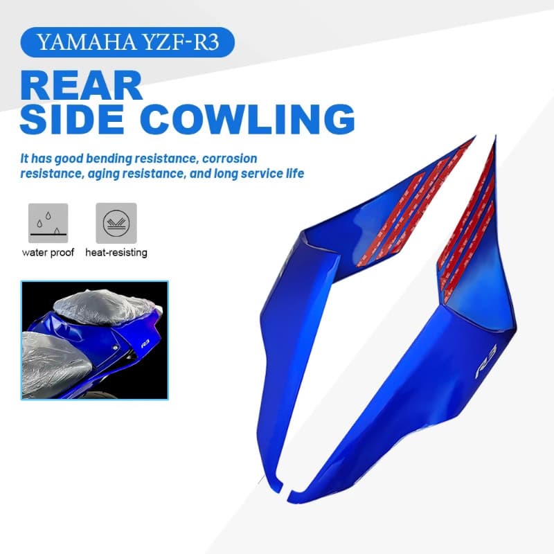 For Yamaha YZF-R3 R3 2019 2020 2021 2022 2023 Motorcycle fairing Rear spoiler wing Bule Black New m