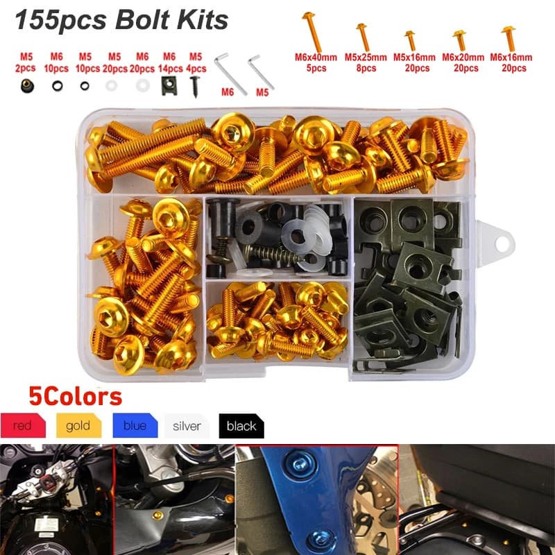 155PCS Fairing Bolt Kit Body Screws For Yamaha MT-07 MT-09 MT-10 MT-01 MT-03 MT01 MT03 MT07 MT09 MT