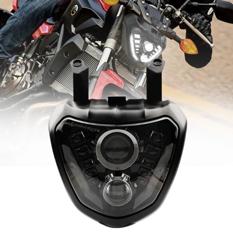 E-MARK E24 LED Motorcycle Front Headlight With White DRL For Yamaha MT 07 FZ 07 MT07 MT-07 FZ-07 20