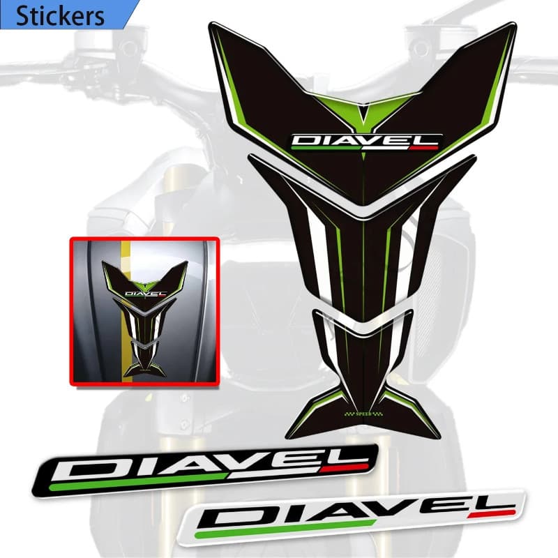 For Ducati Diavel S 1260S V2 V4 Motorcycle Stickers Tank Pad Knee Kit Gas Fuel Oil Protection Fairi