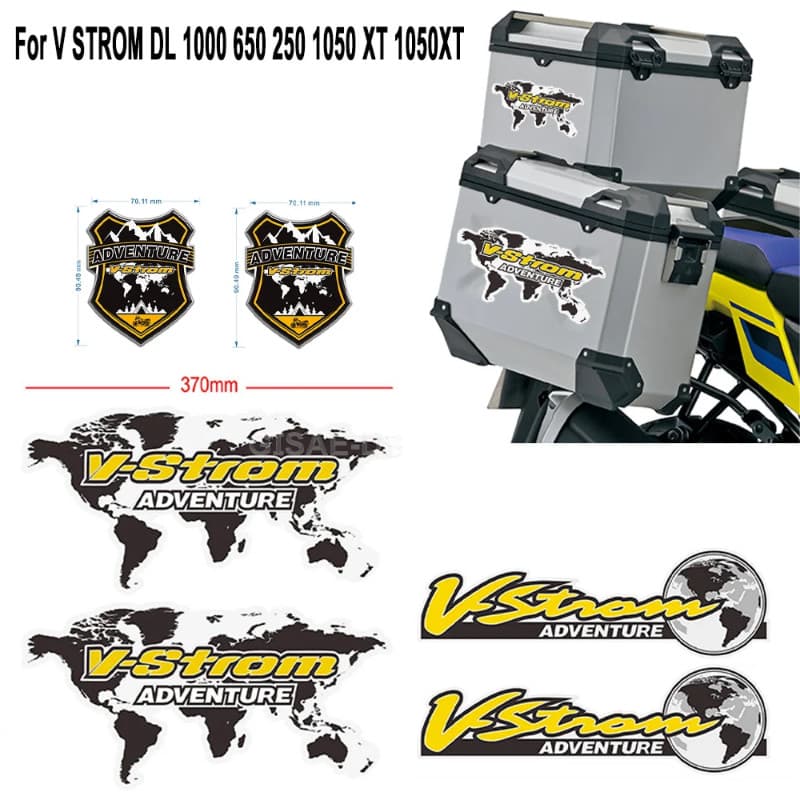 V STROM 1050XT Motorcycle Tank Pad Trunk Luggage Cases ADVENTURE Stickers For Suzuki V-STROM DL 100